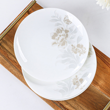 家用骨瓷浅盘创意早餐碟子景德镇纯白盘子6个装圆形菜盘达士通贸