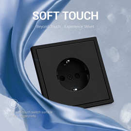 Tuv认证Z系列欧规开关插座黑肤感Софт-тач Розетка