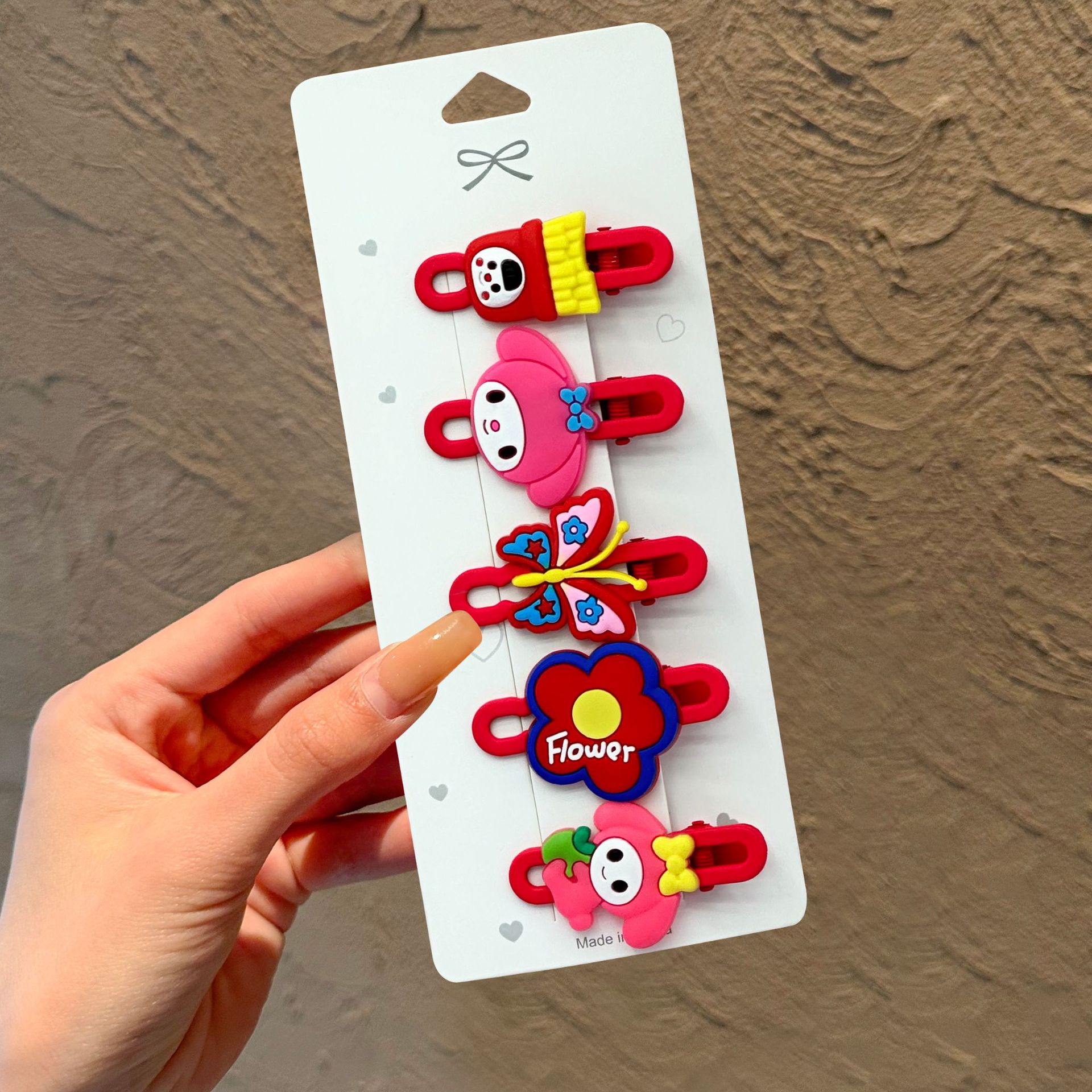 Flores dulces y lindas KT gatos arco clip de cabello princesa clip de cabello chaqueta de niña pequeña