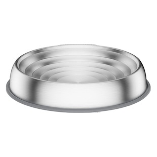 Amazon popular stainless steel corrugated bowl cat and dog bowl cat and dog food bowl beard protection non-slip drop-resistant anti-knock