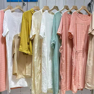 25 summer snow Dan branch cotton hemp tencel blended high-grade dress suit large version of women's clothing stock tail supply