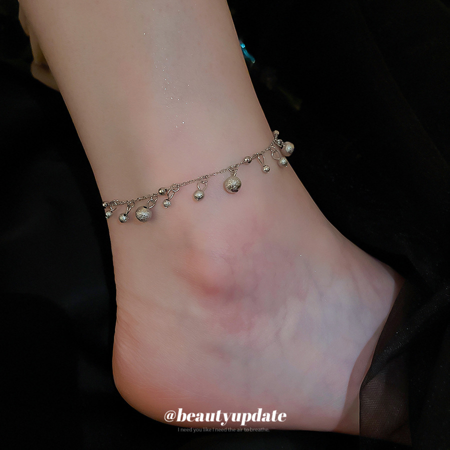 Colgante de flor redonda de circón tobillera para mujer, lujo ligero, sentido de alta gama, anillo de pie, nicho, moda simple, accesorios de pie de todo fósforo al por mayor