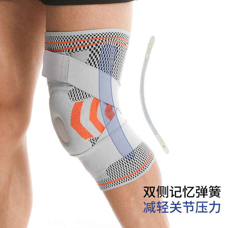 Rodilleras deportivas, correas de soporte de silicona con amortiguación de impactos, rodilleras de compresión para hombres y mujeres, rodilleras de nailon para correr, stock disponible al por mayor transfronterizo image 5
