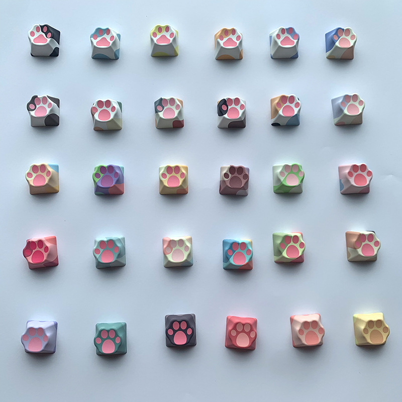 猫の爪 5 面昇華混合色 pbt 素材クロス軸メカニカルキーボード猫の爪マルチカラーパーソナライズされたキーキャップ|undefined