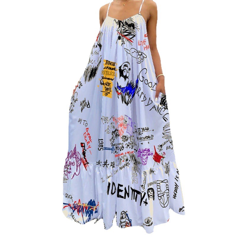 Vestido Largo Casual de Verano 2025, Estilo Europeo y Americano, Cuello en V, Sexy, Retro, Estampado, para Mujer, Amazon image 7