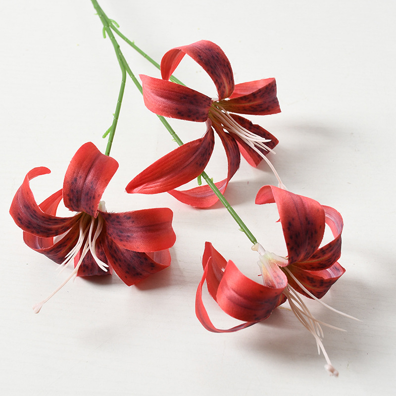 Vino rojo serie tema flor artificial boda Hotel diseño Flor de plomo arreglo Rosa flor falsa material decoración del hogar al por mayor