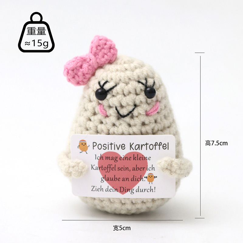 Amazon Cross-border Finished Yarn Crochet Doll Handicraft Figure Ornament Small Pot Plant Woven Doll Vegetable