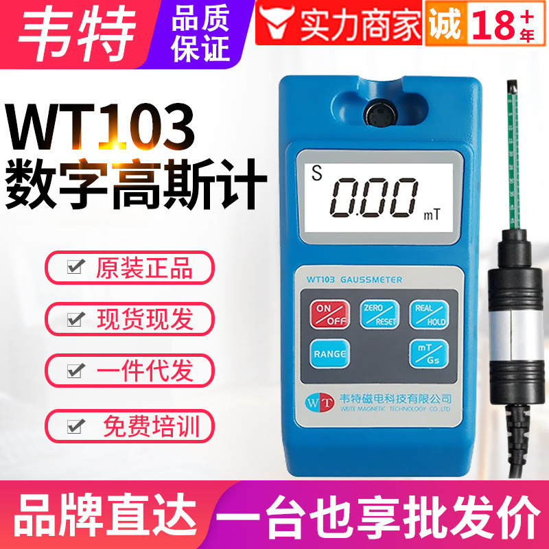 Watt-Gauss Meter Wt103/105/108 High-Precision Tesla Meter 20000Gs Permanent Magnet Surface Magnetic Field Watt-Gauss Meter Wt103/105/108 High-Precision Tesla Meter 20000Gs Permanent Magnet Surface Magnetic Field