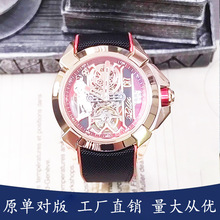 陀飞轮男士手表圆形CR7大表盘时尚运动透底镂空全自动纯机械表