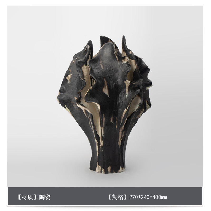 侘寂中古风星点陶瓷花瓶高级感桌面家居软装插花器复古装饰品摆件|undefined