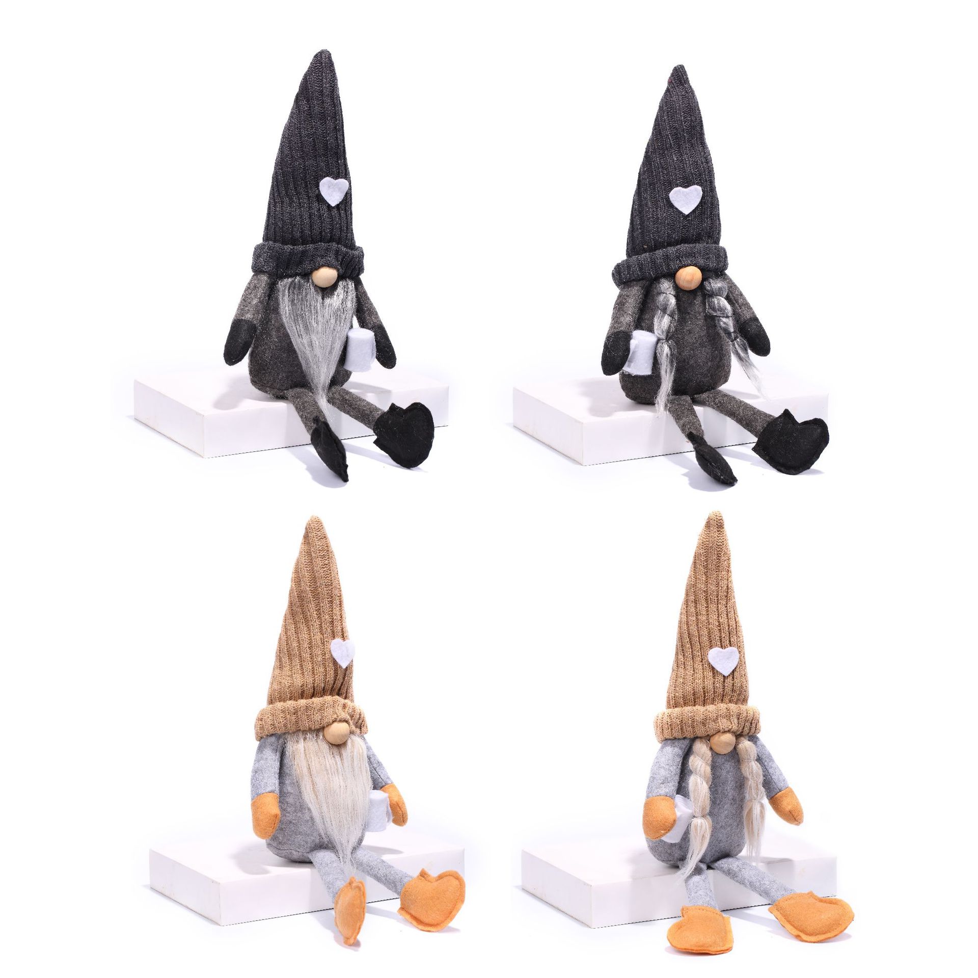 2023 transfronteriza amazon muñeca sin rostro de punto moler a mano café navidad enano rudolf adornos de decoración del hogar