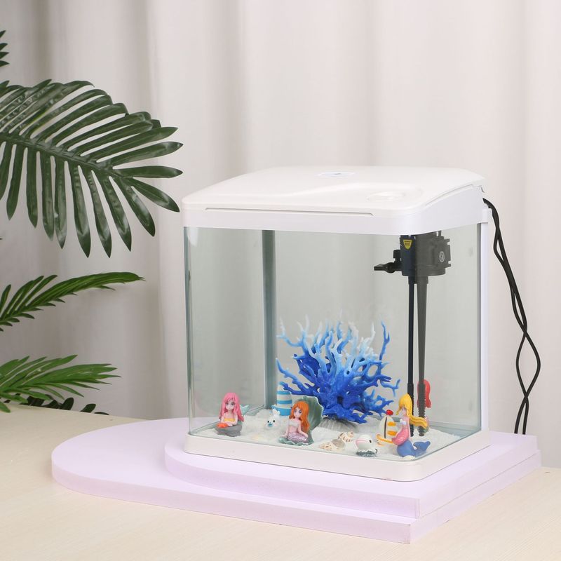 Xs水槽高透亀かめ現物オフィス水族観賞水槽家庭用小形水培植物水槽|undefined