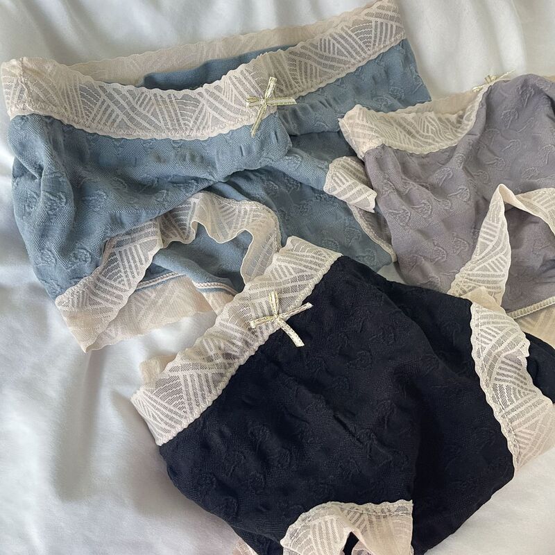 chubby girl 100.00kg Wearing plus size Traceless Women's Underwear Jacquard Women's Underwear Women's Breathable Mid-Waist Women's Briefs