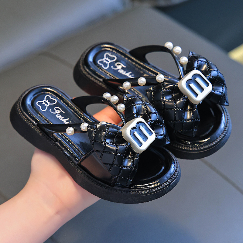 Zapatillas DE LOS NIÑOS sandalias cruzadas las mujeres 2024 verano nuevo Internet Celebrity playa arco estilo Chanel flip flops