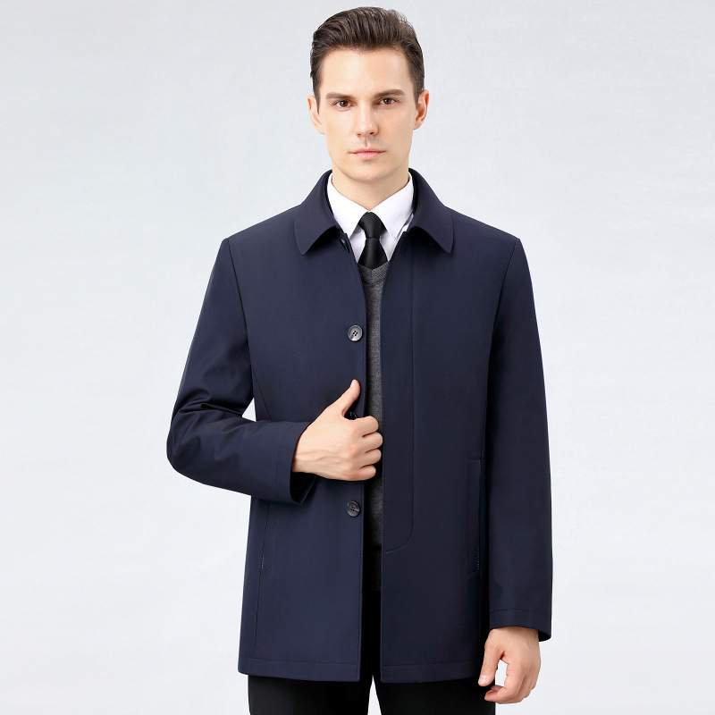 Counter Same Style Cotton-padded Clothes Men's Middle-aged Lapel Dad's Coat Winter Casual Cotton-padded Coat Middle-aged and Elderly Thickened Jacket