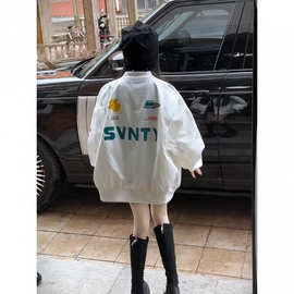 女童外套春款2026新款儿童洋气棒球服字母印花夹克衫韩版美式上衣