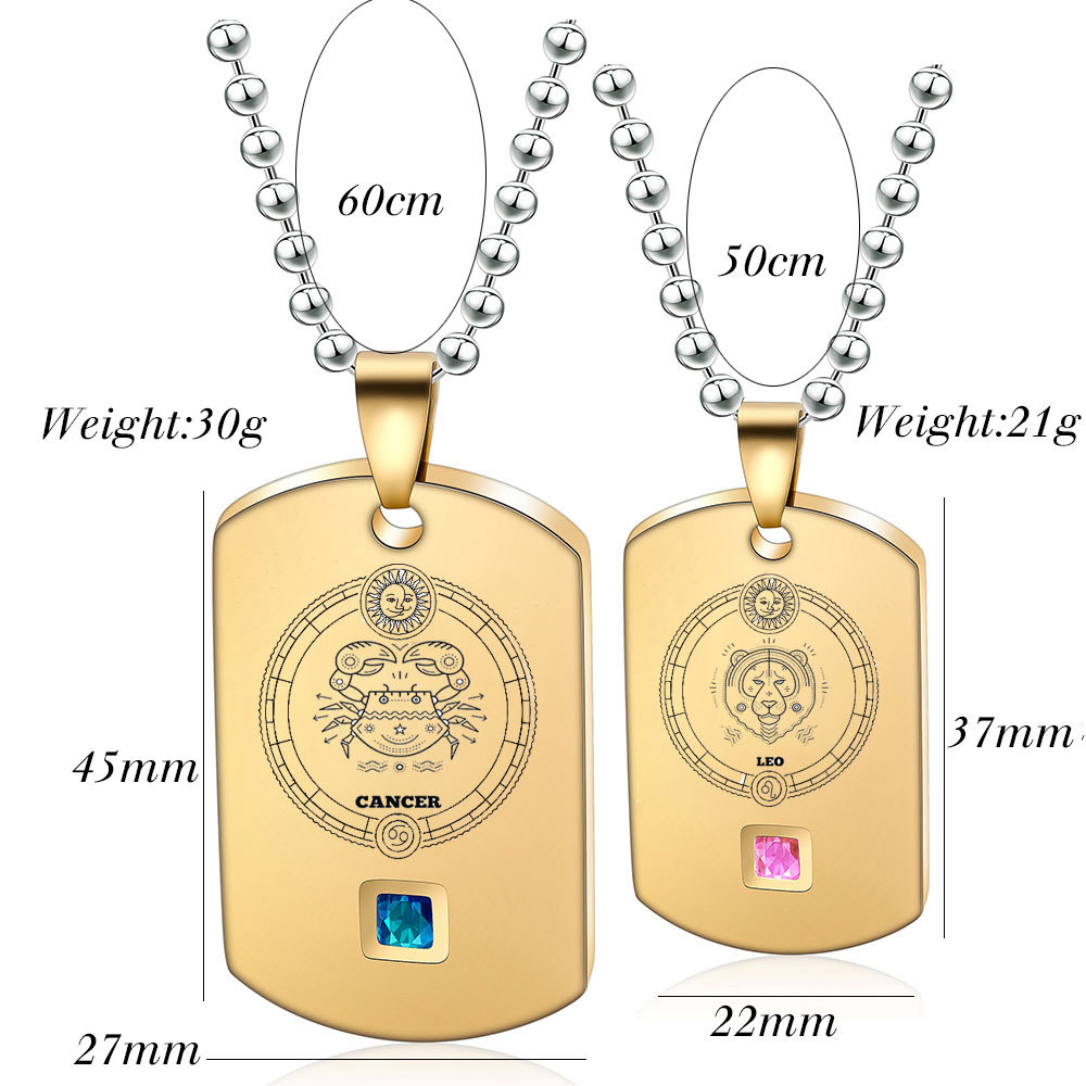 Simple Style Constellation Stainless Steel Titanium Steel Plating 18k Gold Plated Pendant Necklace display picture 1