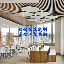 广东佛山厂家直供弧形热转印木纹铝单板包柱木纹铝板凹凸设计造型