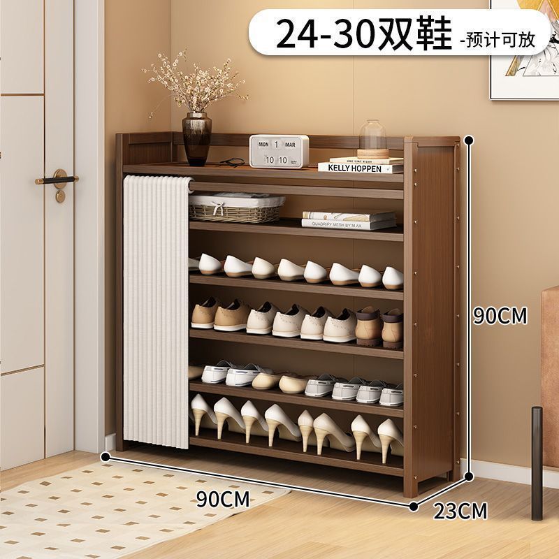 折りたたみシューズラック多層設置不要ホームドア一体型省スペース防塵大容量収納シューズラック|undefined