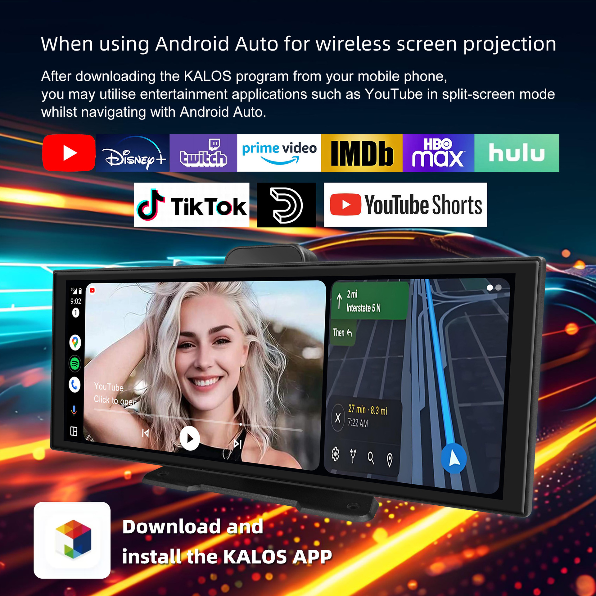 11.4-Inch 4K Driving Recorder Wireless Carplay Smart Screen Car Navigation Car Adas Recorder