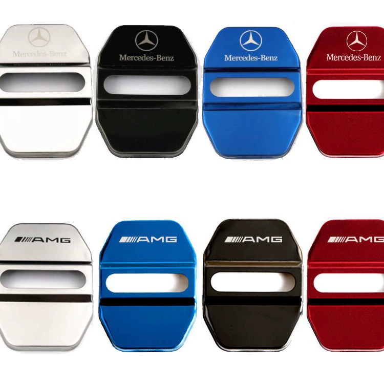Подходит для Mercedes‑Benz Titanium Black C‑класса, E‑класса, GLA‑класса и импортного S‑класса — стальная накладка на дверной замок/засов, AMG