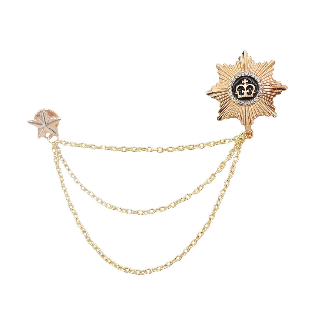 Retro Lapel Pin Men's Suit Brooch Vintage Shield Octagonal Personality Pin Trendy Elegant Chest Flower Women's Accessory Unisex_voghion.com