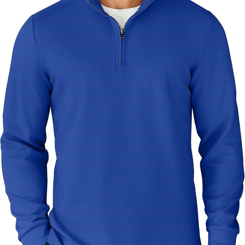 Amazon's Hottest Men's Quarter-Zip Pullover Lightweight Business Collar Sweatshirt Casual Long-Sleeved Sweatshirt