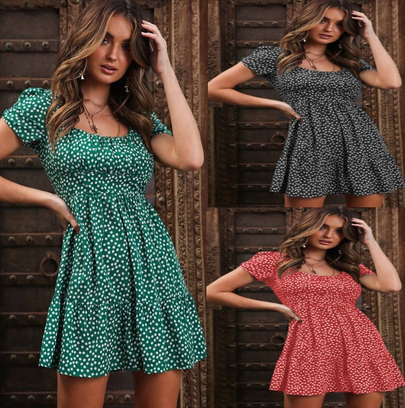 new style puff sleeve fashion floral fashion dress NSYF56871