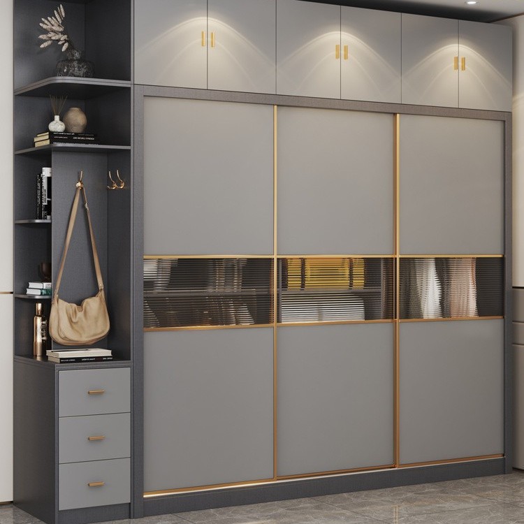 Nuevo moderno y simple puerta corredera armario armario grande armario nórdico puerta corredera puerta corredera dormitorio doméstico