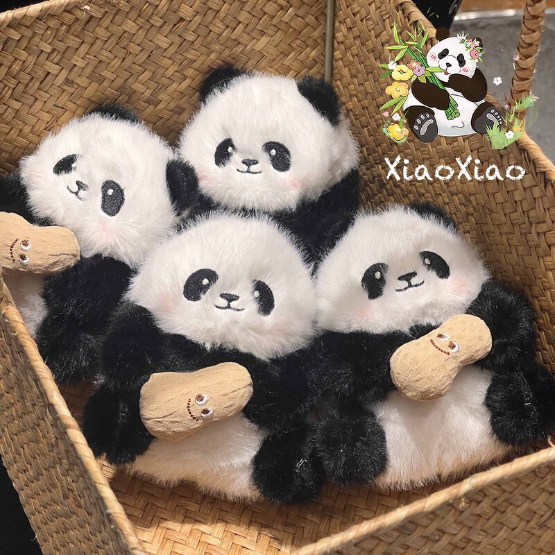 Popular Cute Peanut Panda Peanut Kernel Panda Plush Pendant Bag Pendant Chengdu Travel Commemorative Gift