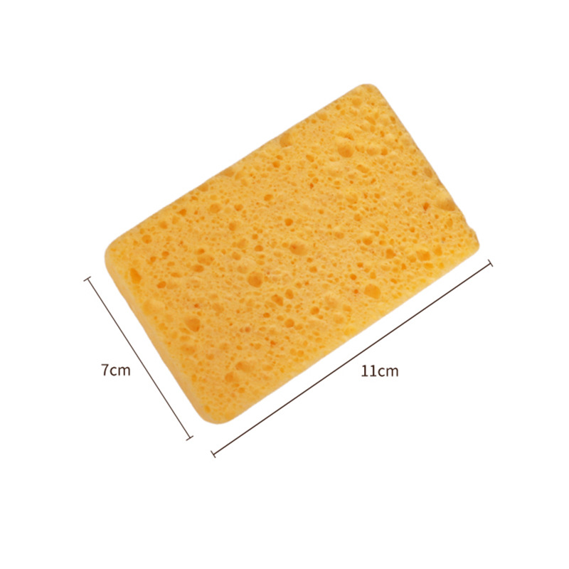 Pulpa de madera natural, lavado de platos de algodón, esponja, limpieza de cocina, bloque de esponja absorbente de agua, cepillo antiadherente, tazón, esponja de pulpa de madera de color