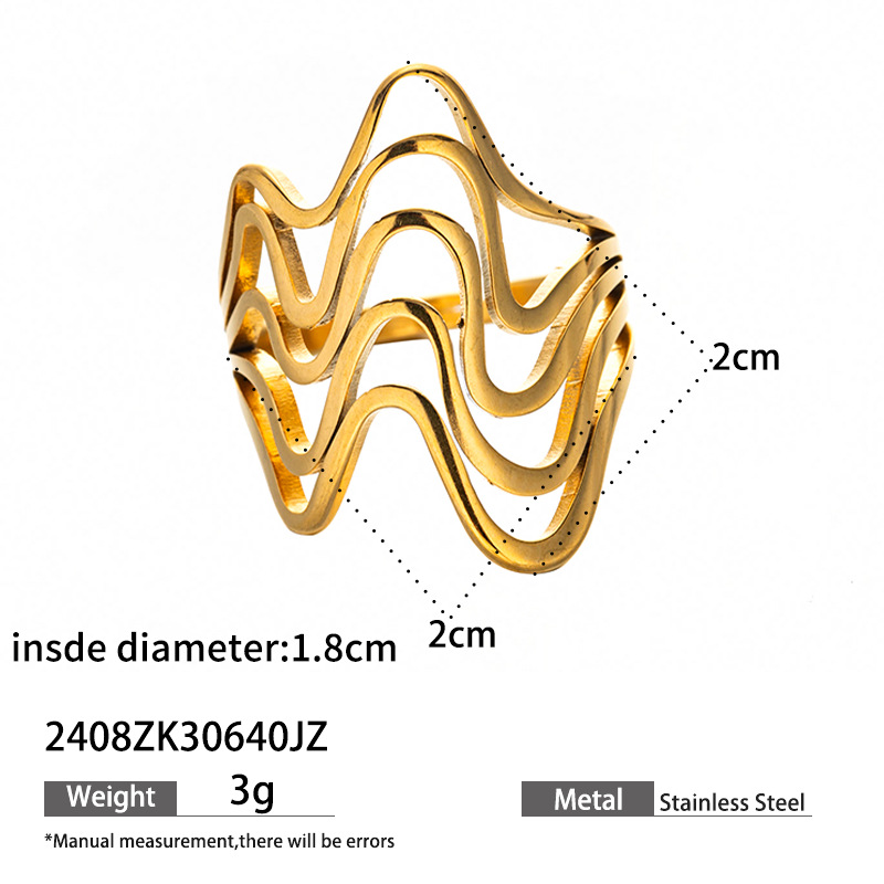 Anillo de acero inoxidable europeo y americano Tena Diseño de nicho femenino Anillo de apertura irregular retorcido Acero de titanio Joyería explosiva Mujer