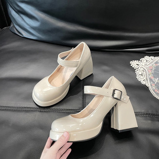 Wedding Shoes Bridal Shoes Main Wedding Artifact Princess French Temperament Chock Heel Platform Shoes White Mary Jane Shoes High Heels