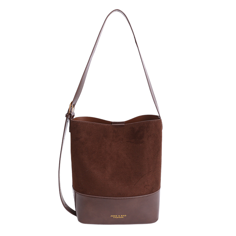 Gran capacidad de hombro bajo la axila bolso de cubo de agua para mujeres ventas calientes nueva textura de alta calidad de seda empalmado bolso de color contraste