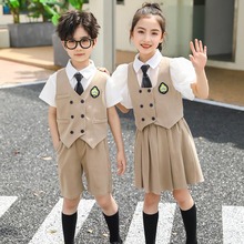 幼儿园毕业照园服夏装英伦儿童合唱演出服班服夏季小学生表演套装