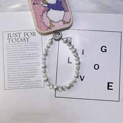 高級小眾簡約百搭氣質輕奢水晶珍珠短款手工串珠包包鑰匙扣手機鏈