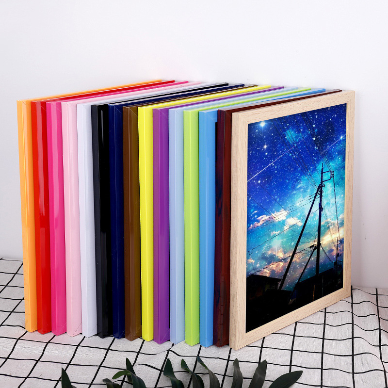 Modern PVC photo frame imitation wood grain 7 inch table children's art color 4K8 open picture frame a generation of hair Modern PVC photo frame imitation wood grain 7 inch table children's art color 4K8 open picture frame a generation of hair