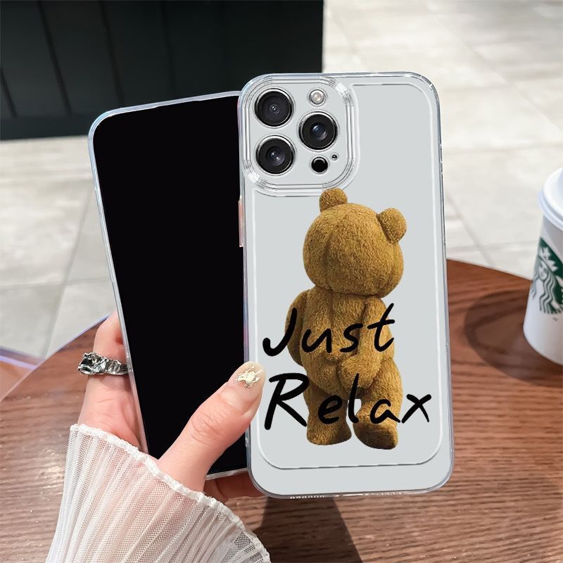 Back View Teddy Bear Suitable for Apple 17Promax Mobile Phone Case Iphone16 New Model 15Promax/14Proma