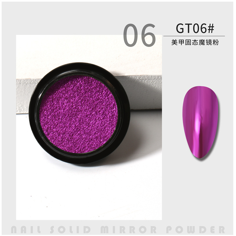Suministro transfronterizo de uñas espejo mágico sólido en polvo sombra de ojos panqueque espejo sólido harina polvo de oro de titanio 2020 popular en línea