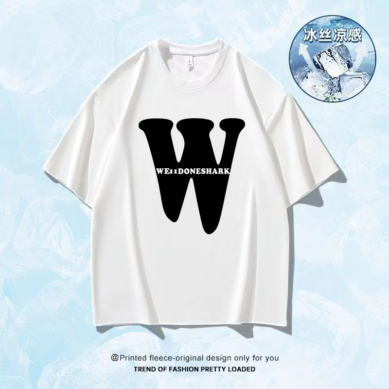 Camiseta de mangas cortas de hielo de Hong Kong 2025 verano caliente para hombres y mujeres transpirables sensación de secado rápido de moda blusa versátil