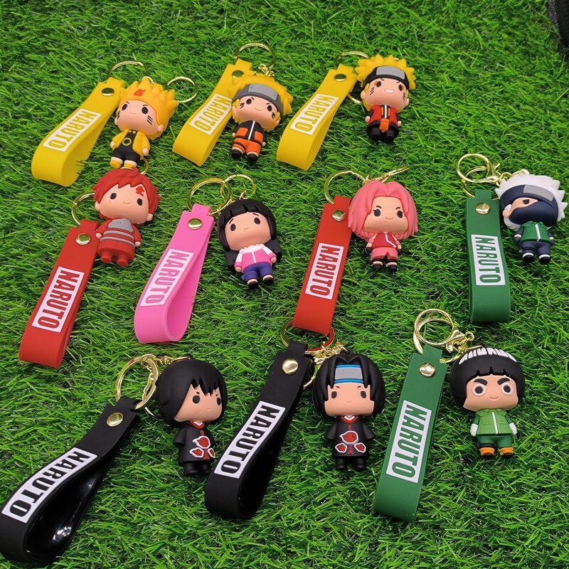 Creative cartoon Naruto keychain trendy cool Naruto Kakashi Sasuke keychain bag small pendant