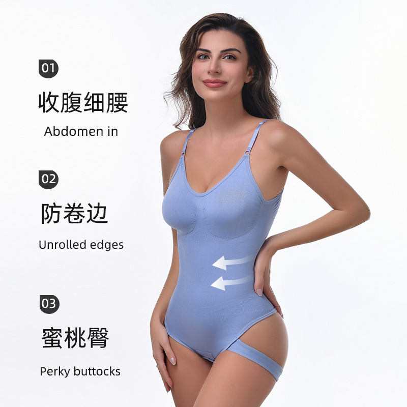 Body Moldeador con Soporte de Pecho y Tirantes de Nylon Sin Costuras, Control de Abdomen
