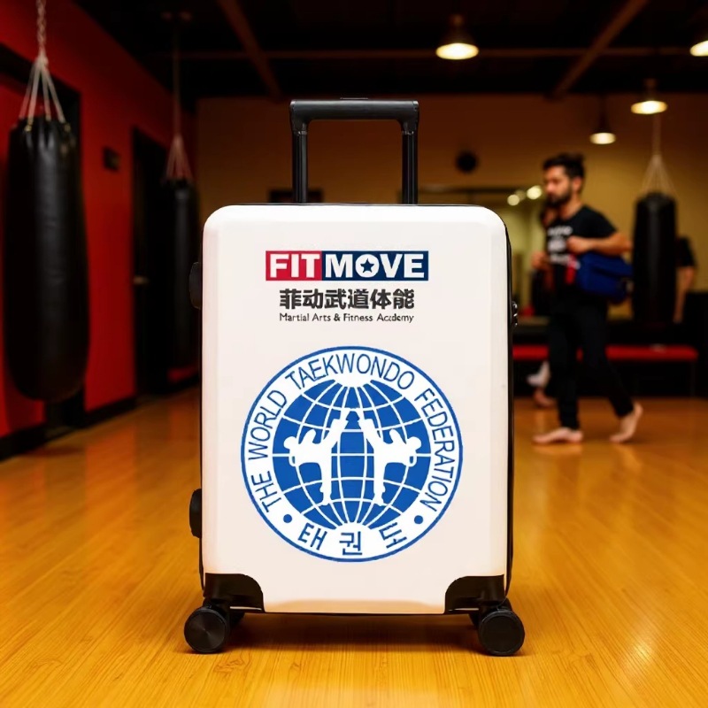 2026년형 새로운 플랫 여행가방, 맞춤형 패턴 로고, 트롤리 케이스, 만능 바퀴, 20inch 기내용 비밀번호 케이스, 초경량