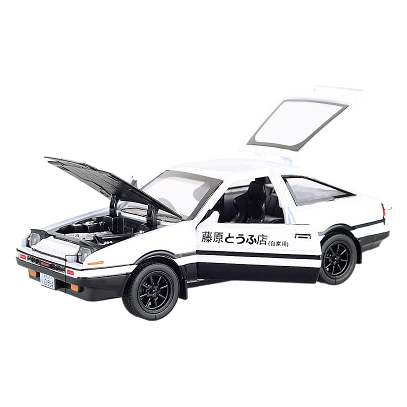 Jianyuan aleación modelo de coche 1:32 Toyota AE86 coche deportivo Tire hacia atrás el sonido y la luz del coche de juguete música modelo decoración colección