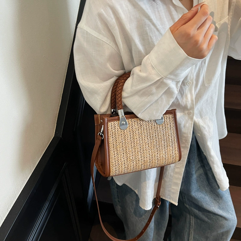 Summer straw one-shoulder bag, shoulder bag
