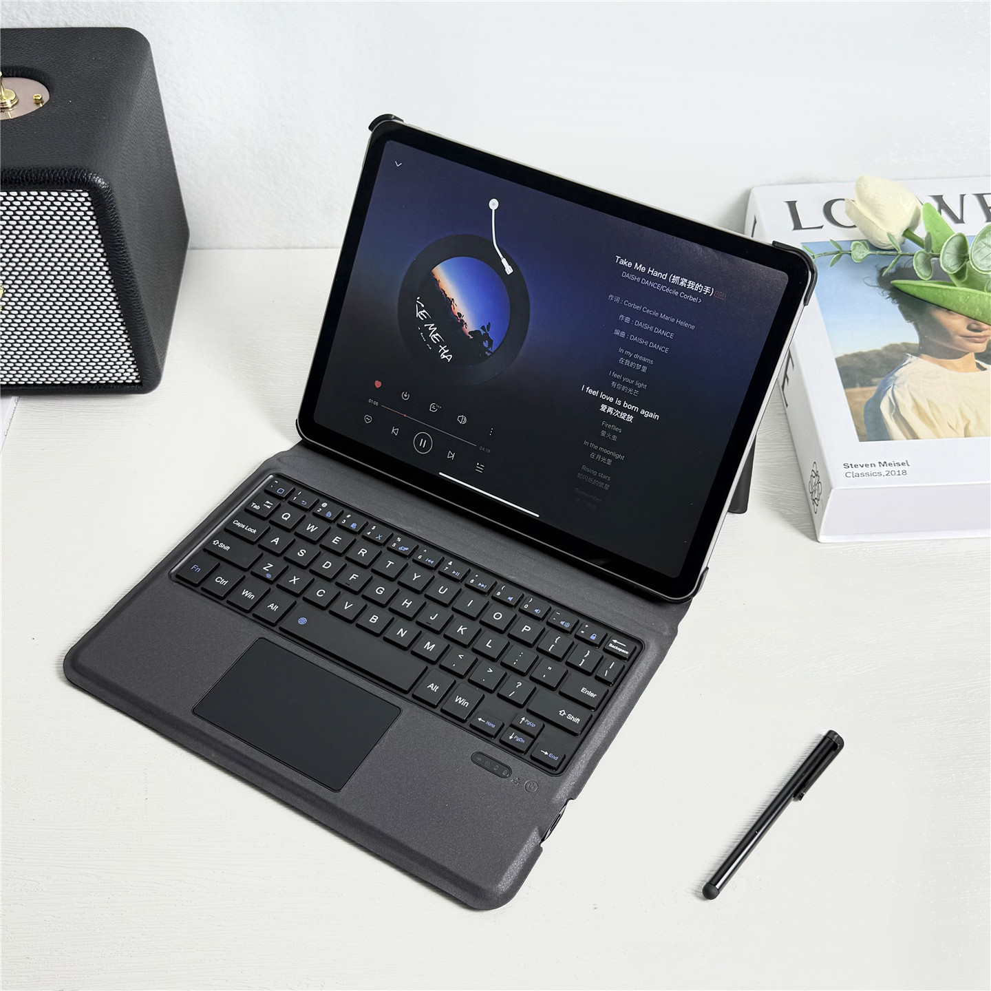 10.9inch 새로운 회색 쉘 블루 태블릿 세트(회색 키보드 및 터치 펜 포함)