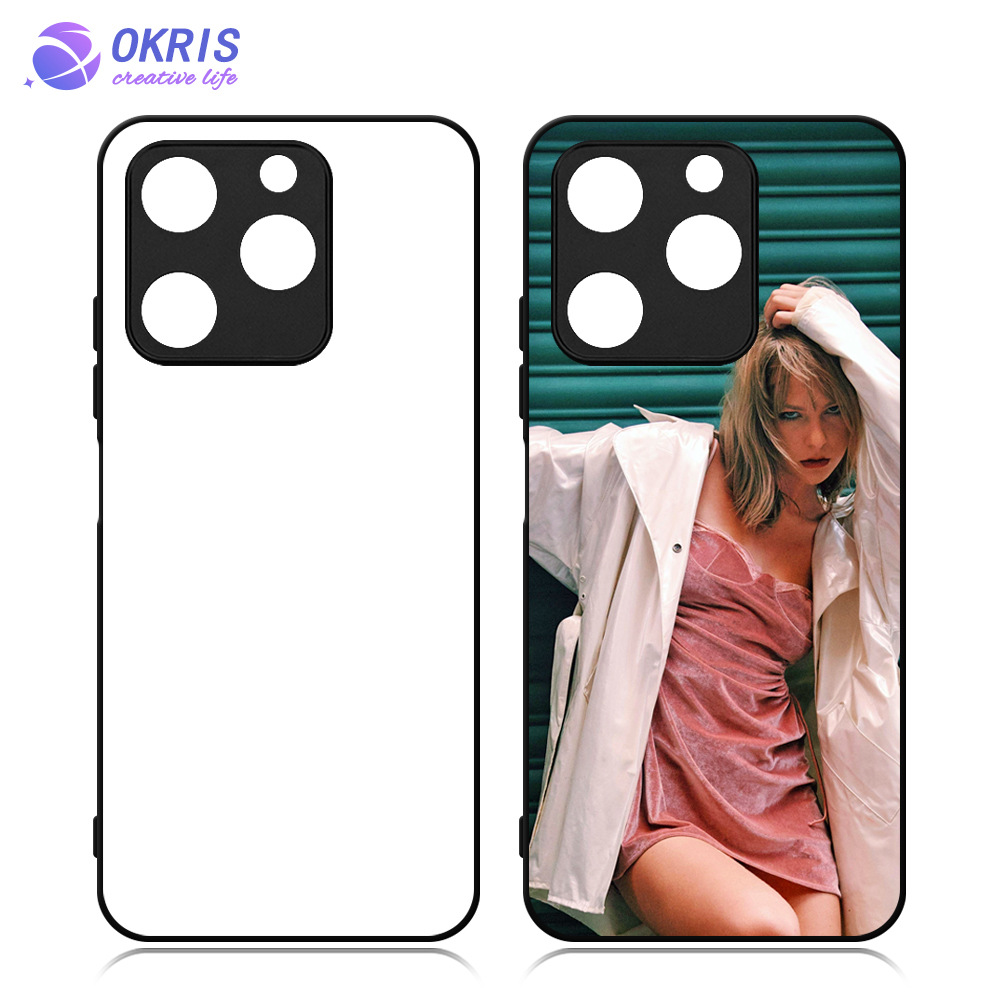 ITEL A70 4G热转印2D TPU手机壳素材网格纹精孔Sublimation