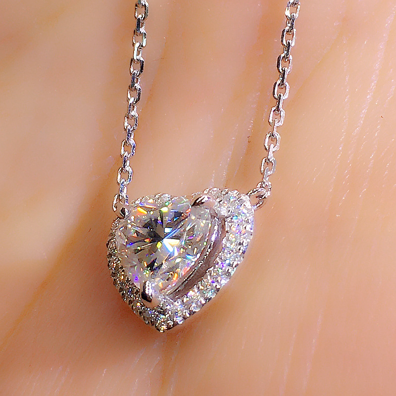 1 Piece Quantity Copper Elegant Lady Simple Style Inlay Heart Shape Zircon Pendant Necklace