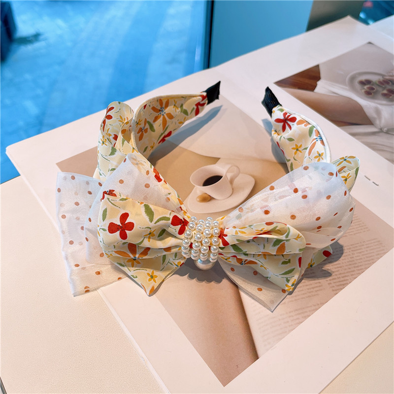 Korean Chiffon Big Bow Headband display picture 1