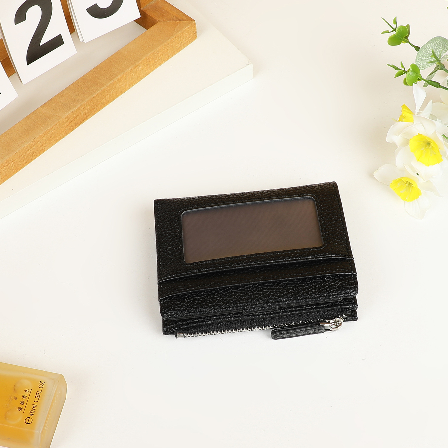 Amazon explosión multifuncional damas corta multi tarjeta bolsa de tarjeta pu bolsa de cremallera billetera personalizada transfronteriza